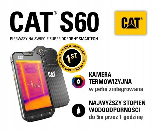 Smartfon Cat S60 3GB/32GB TERMOWIZJA 4G BANAN :) - obrazek 3