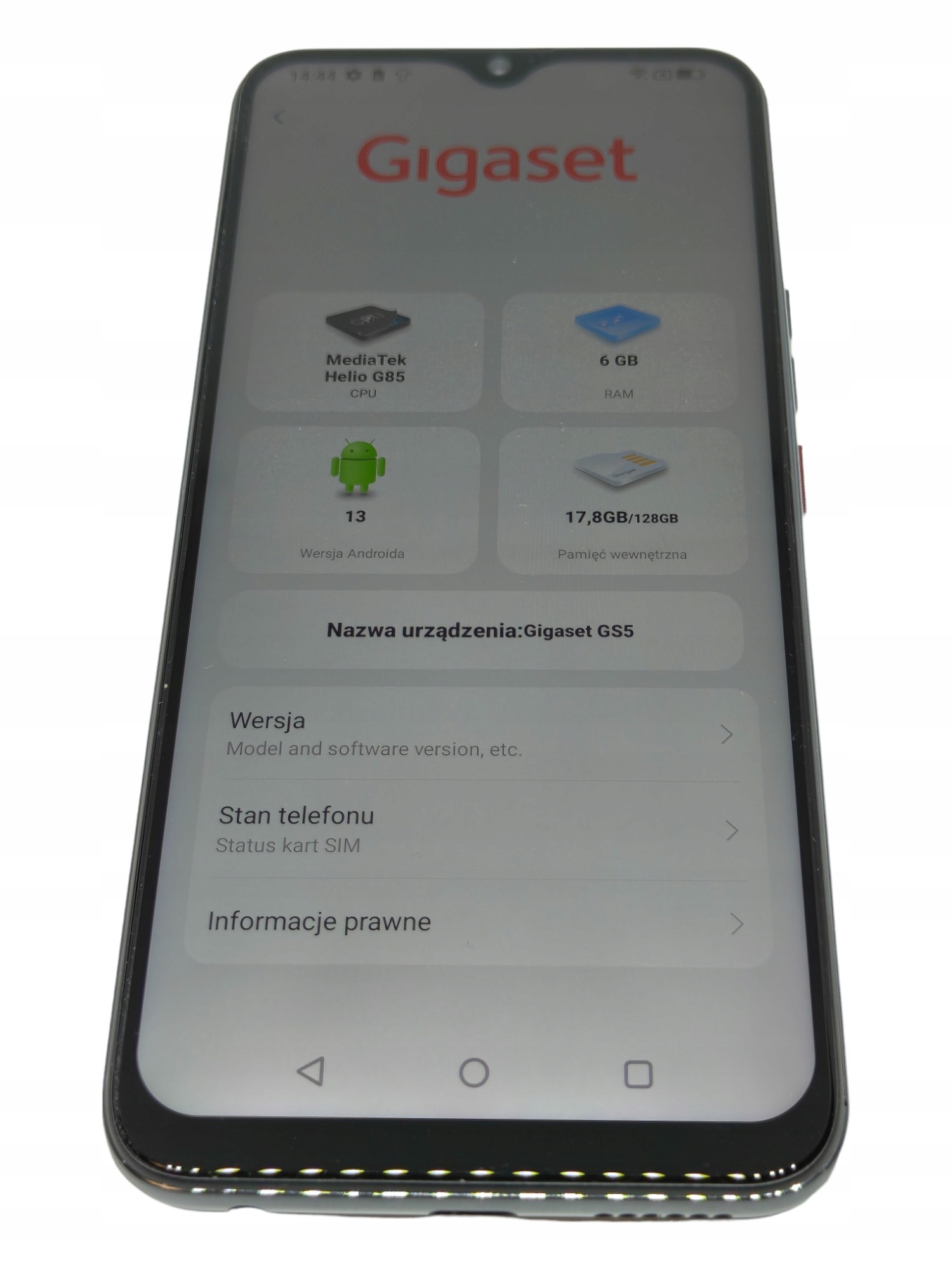 Smartfon Gigaset GS5 4/128GB 6,3" 60Hz 48Mpix Szary GPS NFC WIFI OCTA CORE - obrazek 14